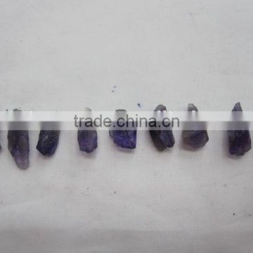 side drill rough amethyst strand for sale