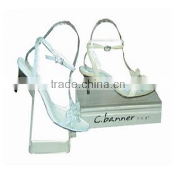 Clear Transparant Acrylic plexiglass tall sandal display, shoe stand set