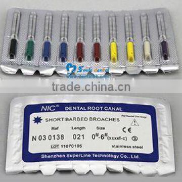Short Barbed Broaches for dental use Dentsply Spiro