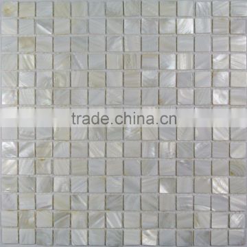 Pure White freshwater shell mosaic tile on mesh with joints ,bathroom tile