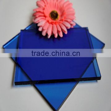 cheaper /lower price 8mm dark blue reflective glass, dark blue float glass, gem blue glass manufacturer qinhuangdao china