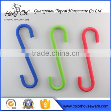 Metal clothes wire decorative s shape color hook