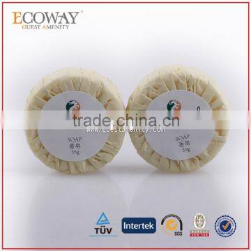 35g hotel round soap in paper pleat wrap with logo best bath soap