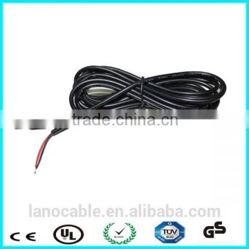 2.1mm male dc cable with stripped and tinned end for CCTV camera