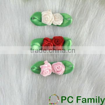 Wholesale ribbon rose with leaf