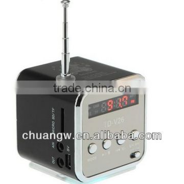 portable mini speaker radio with sd card slot made in china