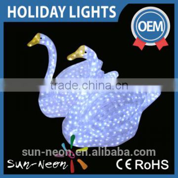 Led Sculpture 3d swan Decoration Light Crystal Light