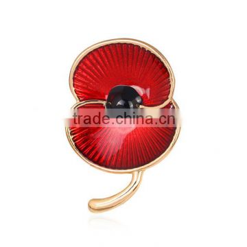Top 10 fashion british royal jewellery red papaver poppy crystal mental flower