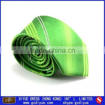 Polyester Plain Necktie Green Narrow Jacquard Necktie