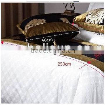 100% Cotton 1cm Stripe Design Bedding Set White Hotel 5 Star Bedding Sheet