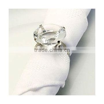 clear diamond decorative crystal napkin ring holder for dinner tableware