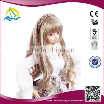 Fashion pretty girl synthetic long grey straight china doll hair