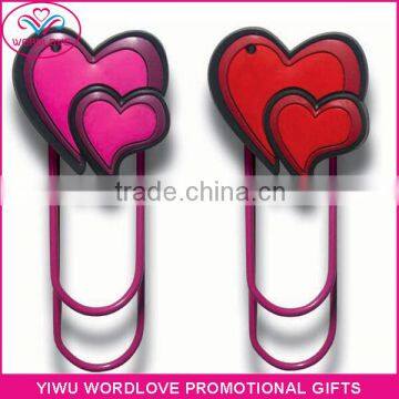 custom 3D love heart shaped PVC magnetic bookmark clip for sale