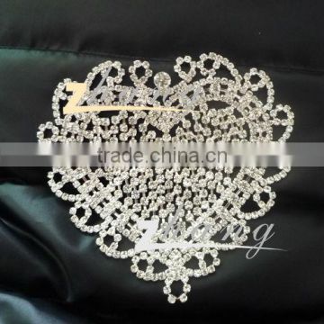 High quality rhinestone lace with heart shaped