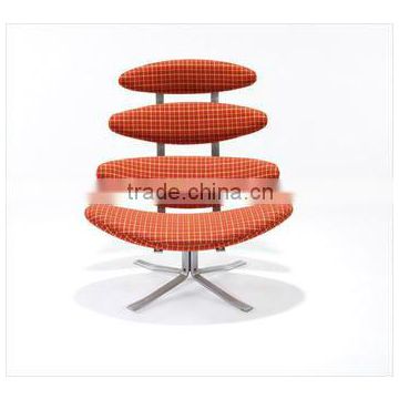 Leisure Fabric Corona Chair and Ottoman for Sale