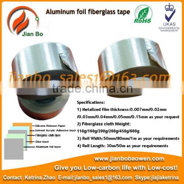 fire proof Aluminum foil fiberglass tape