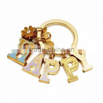 Fashion zinc alloy letters words keychain with rhinestone,metal crystal keychain,alloy keyring,metal
