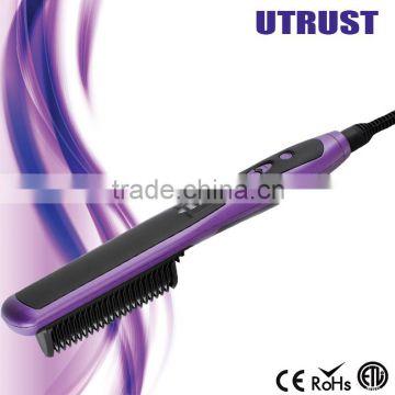 Hot selling High quality Hair straightener brush lcd digital display hair straightener brush