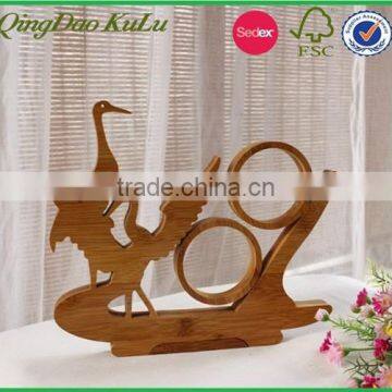 eco friendly novelty decorative bird wooden wine bottle holder