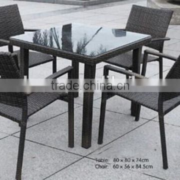 2014 classic style outdoor rattan dining furniture wicker table and chairs 5pcs