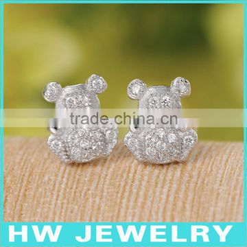 40622 micro pave 925 sterling silver earrings