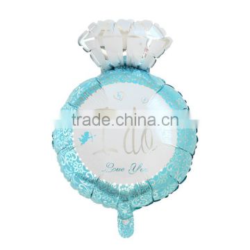 Party Supplies Party Decorations Finger Ring Blue Angel "I Do" Pattern Aluminium Foil Balloon