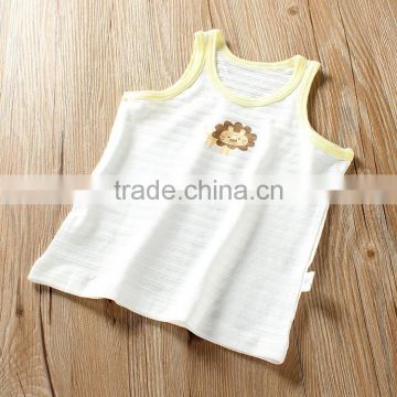 Latest design girls tops wholesale high fashion printed cotton vest for little girls