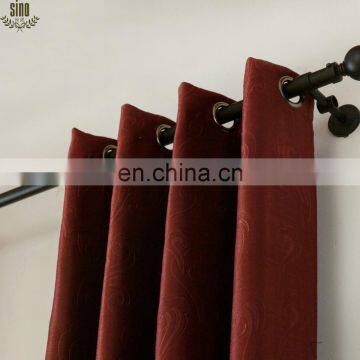 embossed ready made block light burgundy blackout curtains
