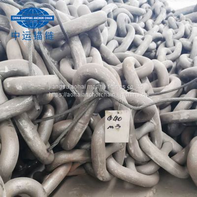 34mm hot dip galvanized marine anchor chain cable