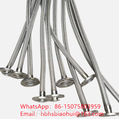 stainless steel 304 316 wire braided flexible expansion joint corrugated metal hose with flange