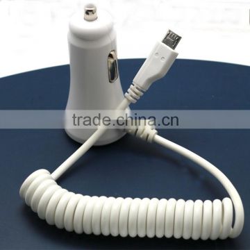 Portable 5v 1a usb car charge with retractable cable