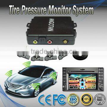 Wireless TPMS Tire Tyre Pressure Monitoring System Valve set 4 sensors Displayed on DVD