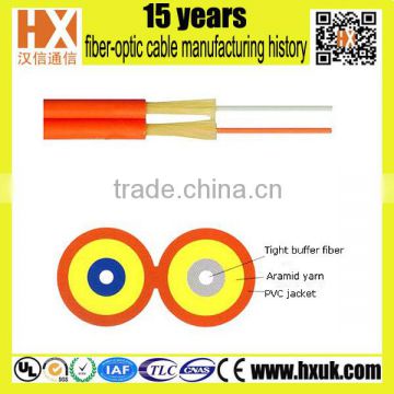 high quality duplex indoor 2 tight buffer fiber optic cable
