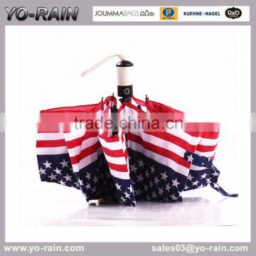 YR3674 High quality fashional America flag auto umbrella in umbrellas