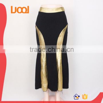 long colorblock skirts gold and black skirts fashion pleated design