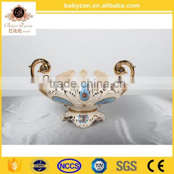 Decorative ceramic fruit bowl,ceramic candy bowl with stand for home decoration
