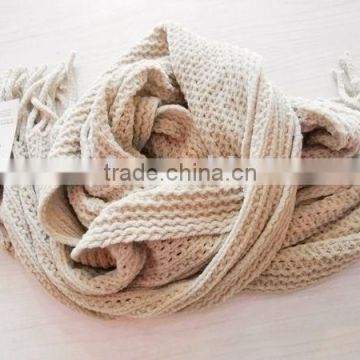 fashion lady acrylic cotton knitted scarf