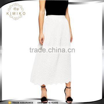 High Brand Quality Summer White Women Long Pleat Skirt Factory Price