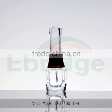 15ml glass nail polish bottle with cap