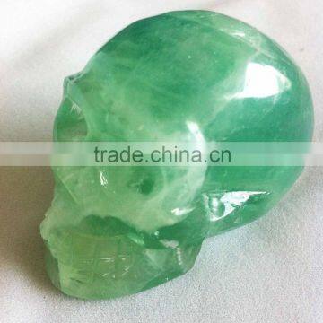 Natural Semi-precious Gemstone Green Fluorite Skull
