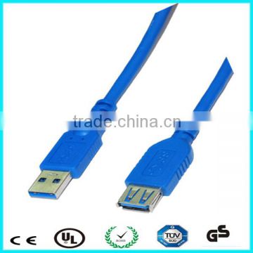 Fast charging1m blue 3.0 type a male female usb cable