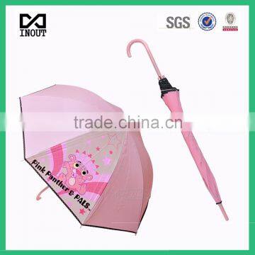 pink kid color 17inch manual open child rain umbrella