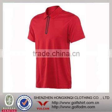 Custom Dri-fit Red Collar Mens Sports Tennis Tee Shirts