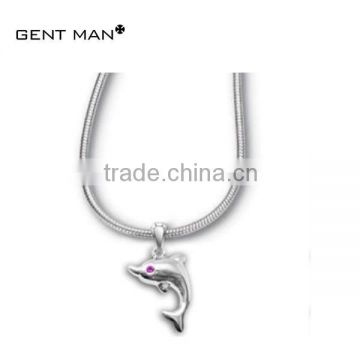 High class fashion jewelry stainless steel men's fish pendant necklace 2014