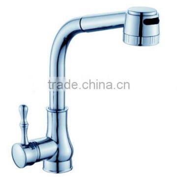 Chrome Commercial Pull Out Kitchen Faucet with Soap Dispenser 8654-CP