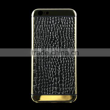 Luxury leather design for iphone 6 plus special edition gold plated housing