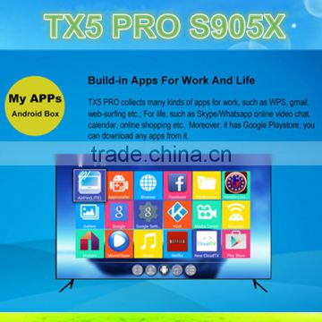 Android TV Box TX5 PRO S905X Quad Core 6.0 Android TV Box with factory price