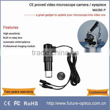 0.35MP CE proved VGA high sensitivity video microscope camera