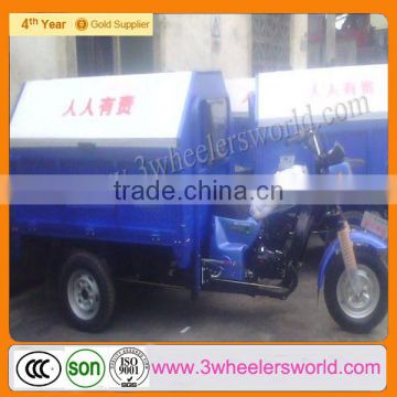 200cc water cooled gas power wheel garbage truck,garbage can cleaning truck,sanitation vehicle for sale