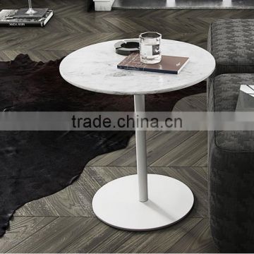 2015 New design marble top metal base round coffee table